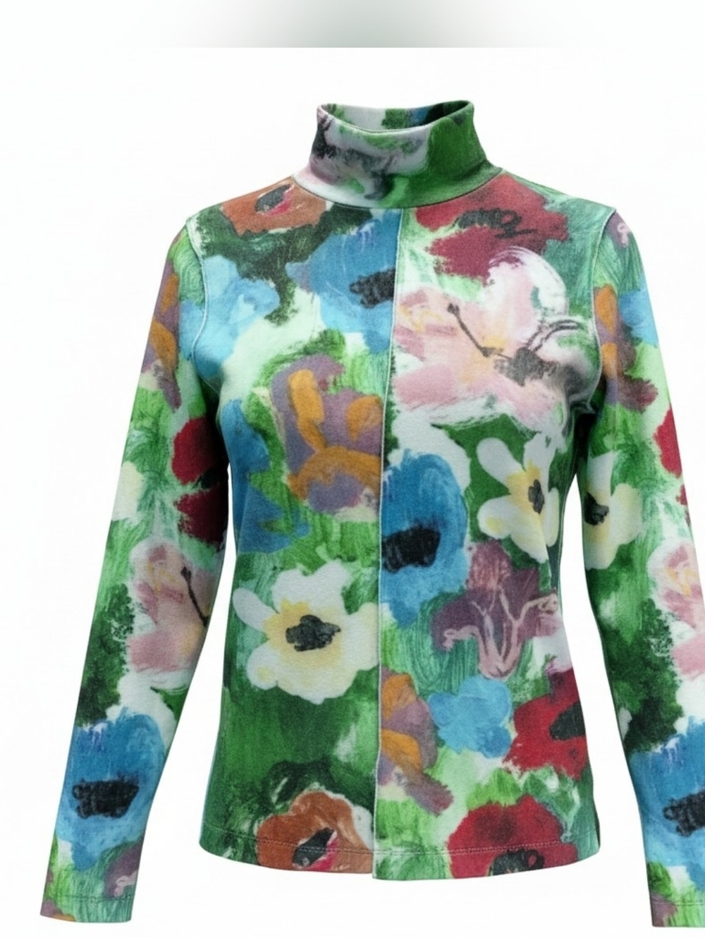 Rejina Pyo Lina Floral Velvet Mesh Top Sheer Stretch Multicolor Size S